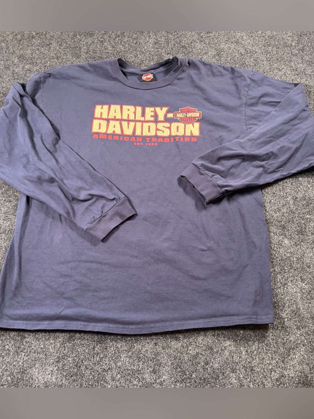 Harley Davidson 3XL Long Sleeve Eagle Graphic Biker Shirt Made USA